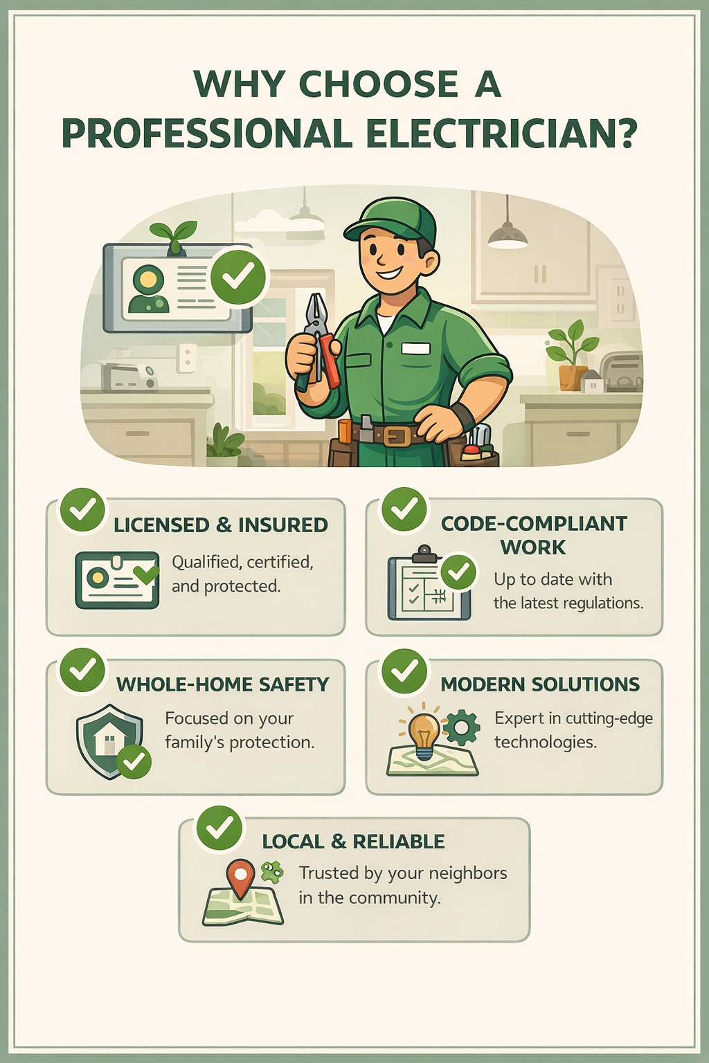 Infographic showing what sets Down To Earth Electric apart